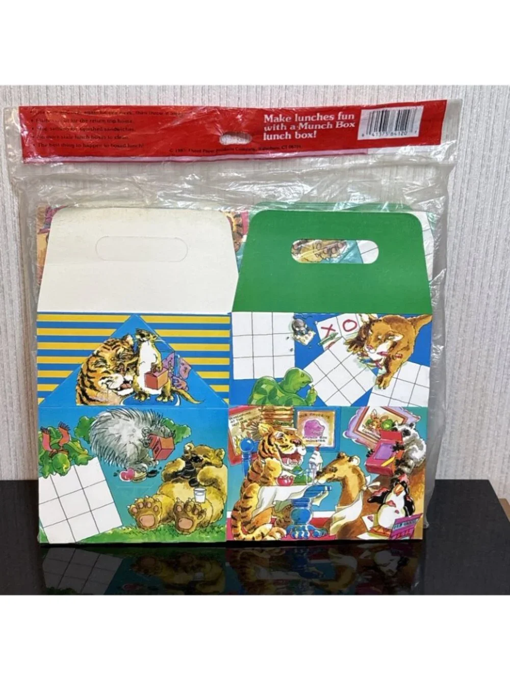 Vintage Kids Food Lunch Box Birthday Party Loot Bag Reusable Paper Carry Boxes